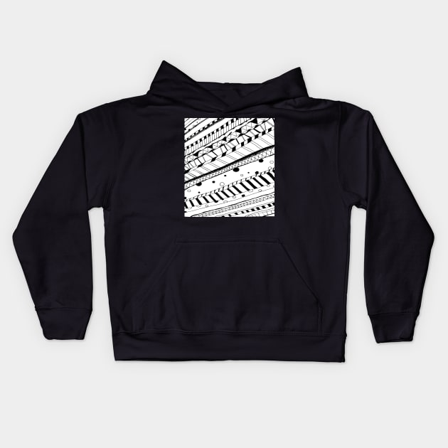 Black and White Abstract Kids Hoodie by Lucy